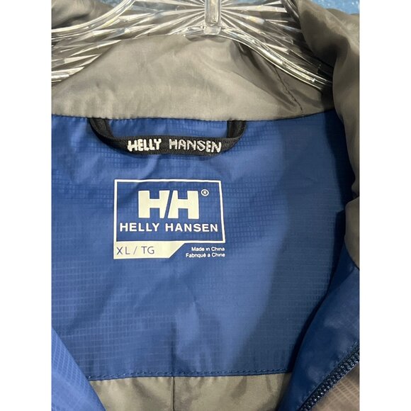 Helly Hansen Waterproof Hooded Jacket Xl Blue Tech Raincoat - Picture 3 of 8